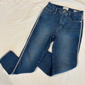 Frame Le Sylvie Crop Reverse Dolphin Hem Straight Leg Jeans in Sidecar Size 26/2